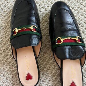 ✨ Gucci Princetown Leather Slippers – Black Horsebit Flats ✨